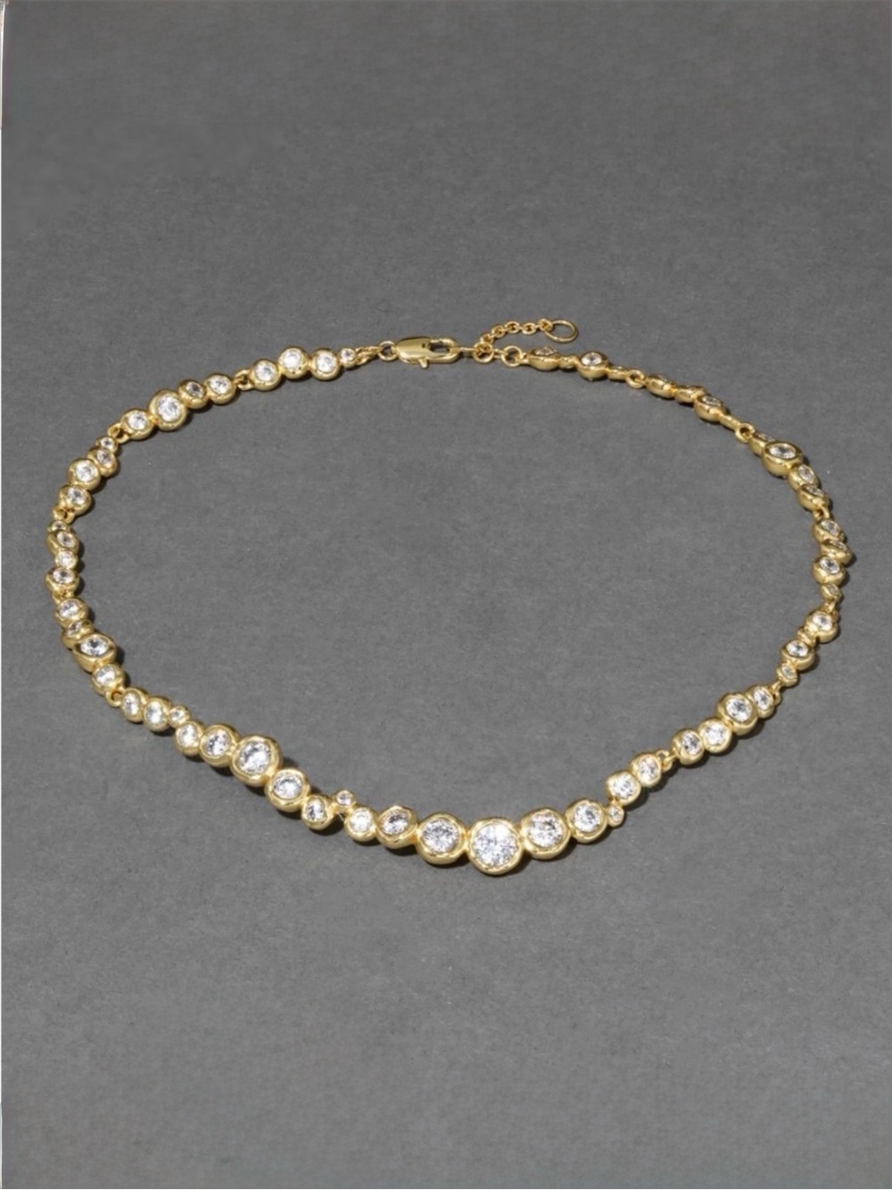 NEW Alexis Bittar Asterales Gold Riviera Necklace New 14k Gold Plate JL25